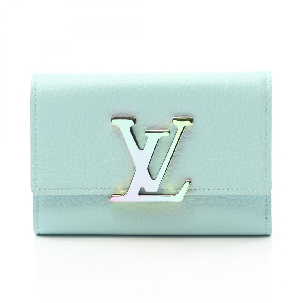 Louis Vuitton Blue Green Leather Wallet (Tri-Fold)