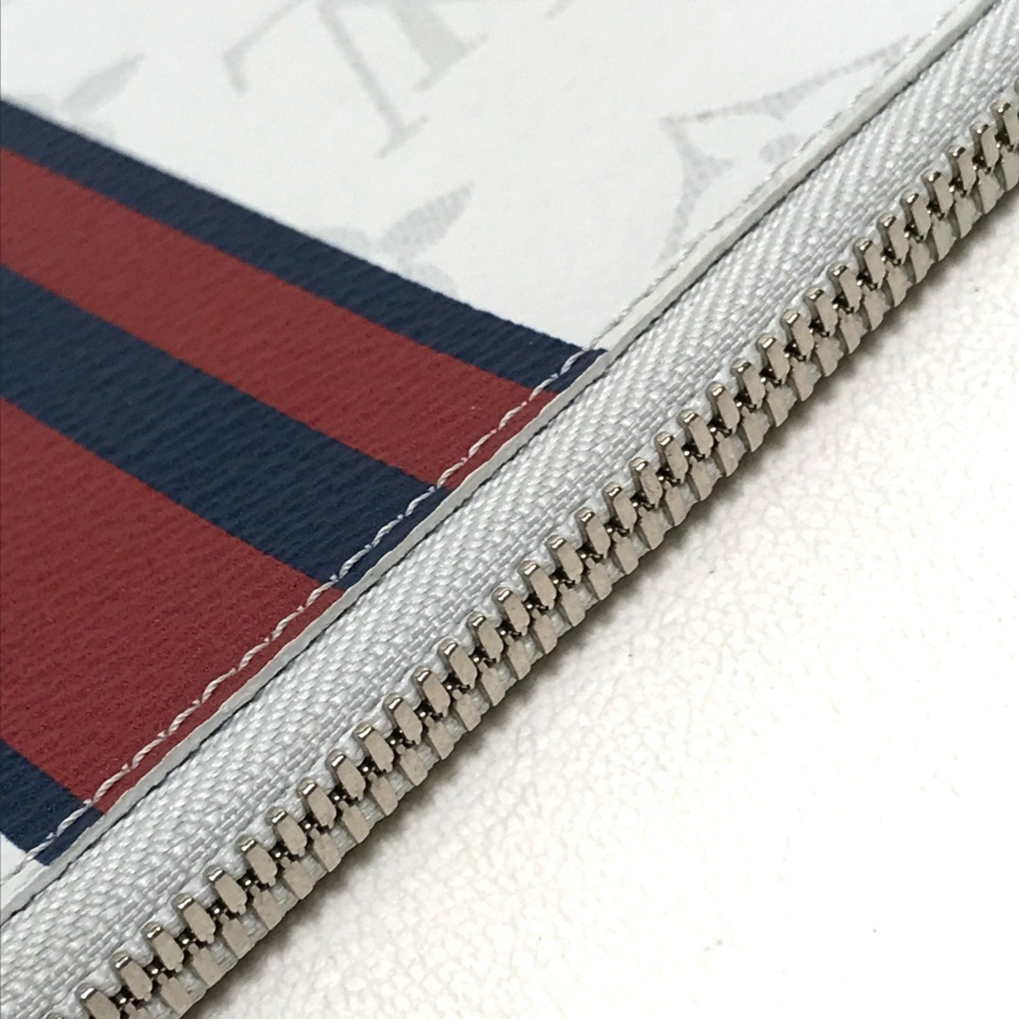 Louis Vuitton Blue Red Color White Monogram Clutch Bag Pochette