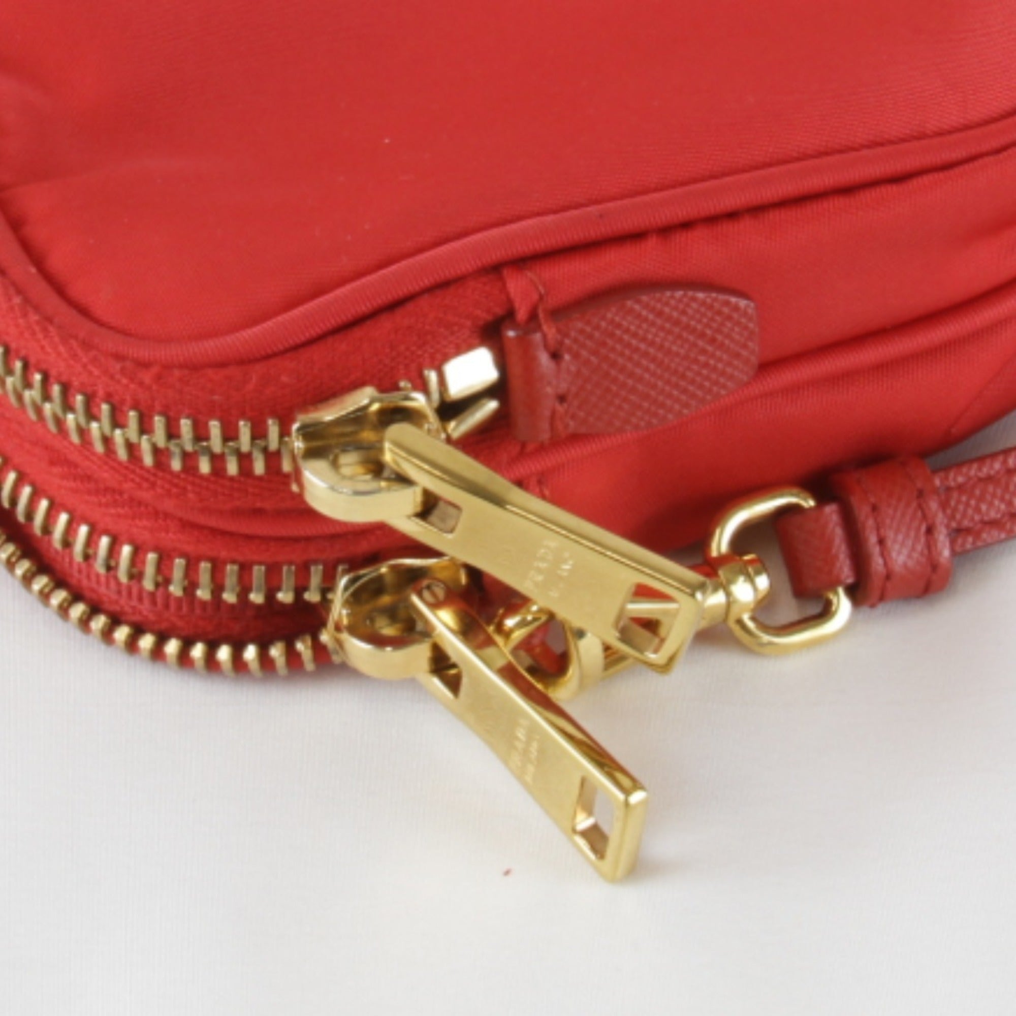 Prada Red Color Nylon Shoulder Bag