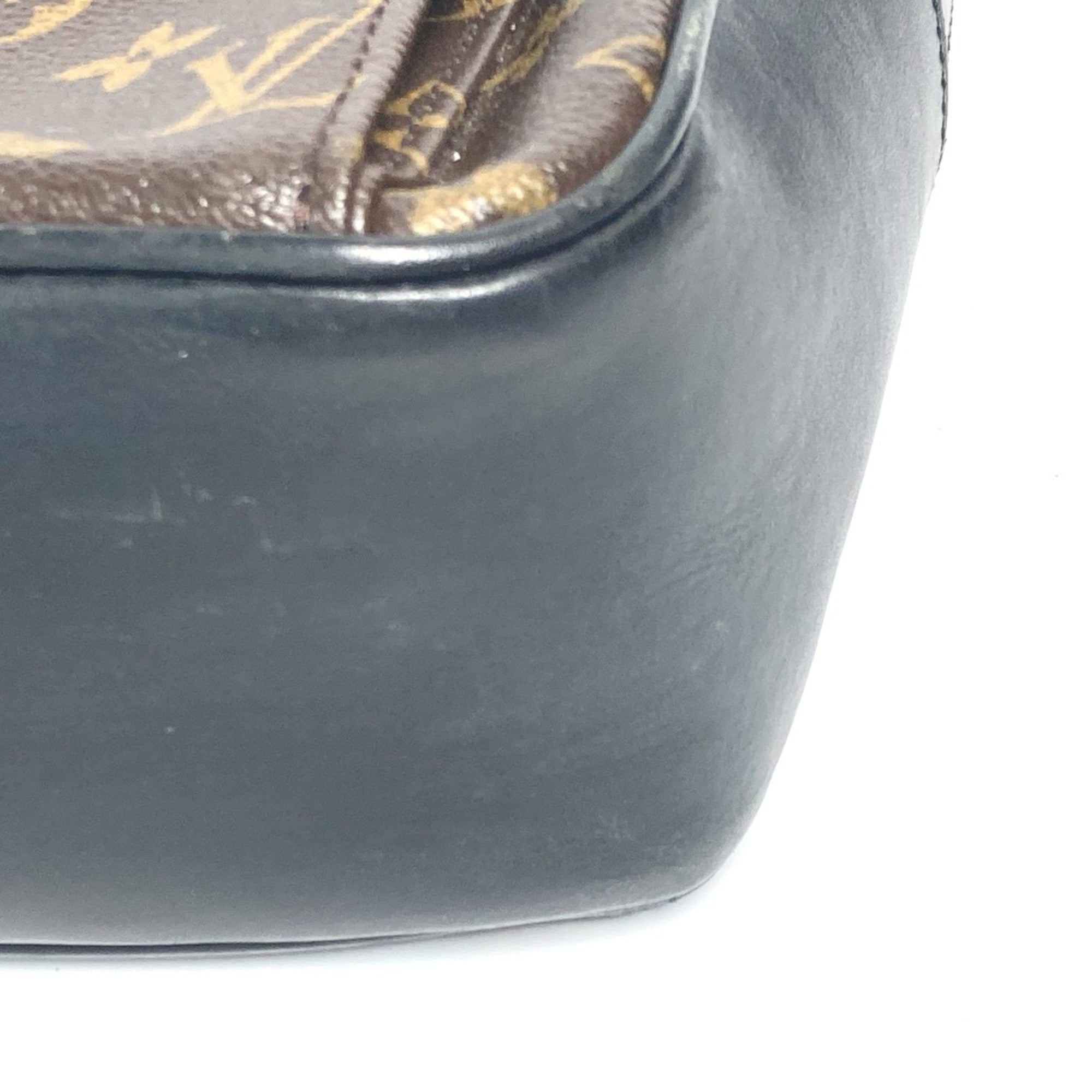 Louis Vuitton Black Brown Galle Monogram Leather Handbag