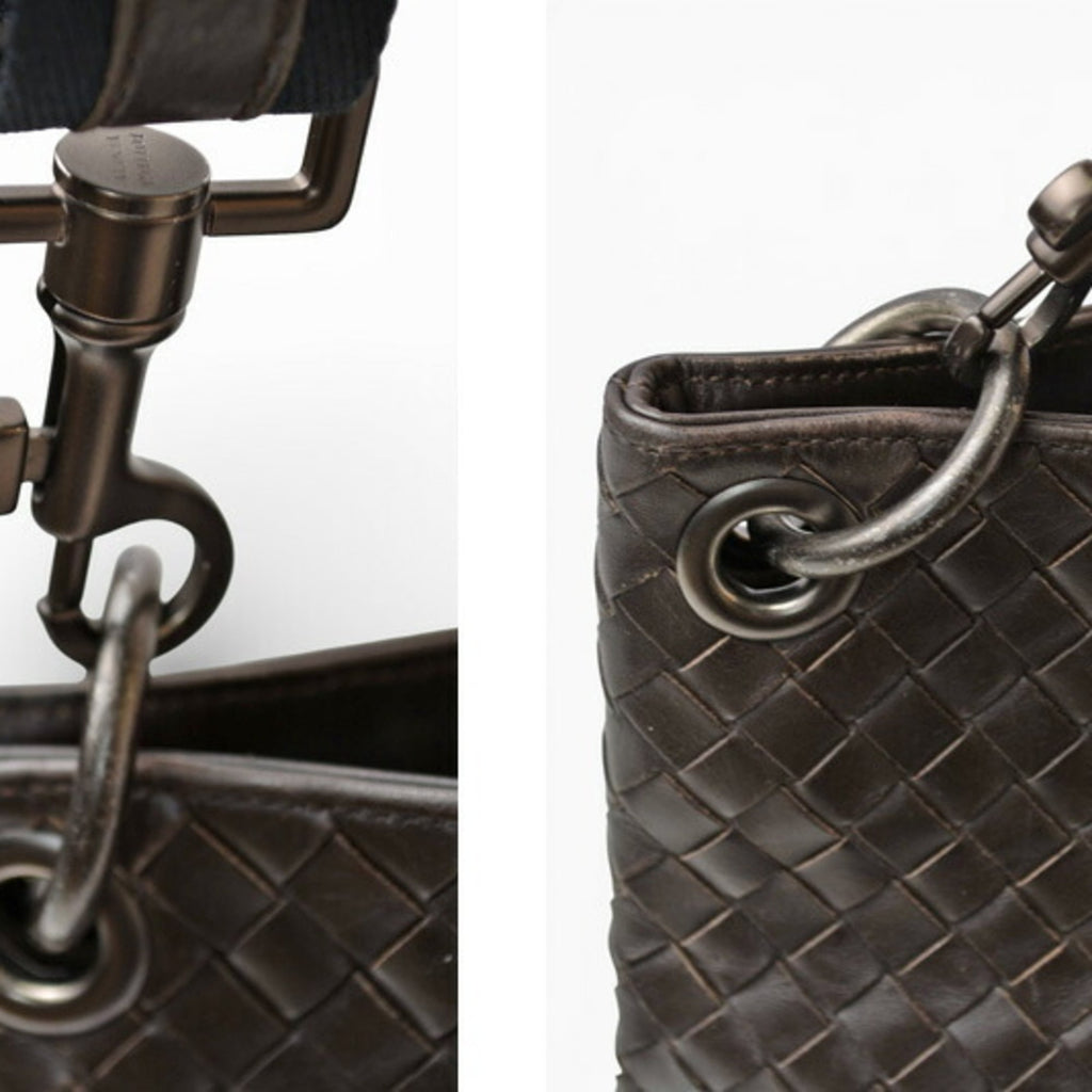 Bottega Veneta Dark Brown Leather Shoulder Bag