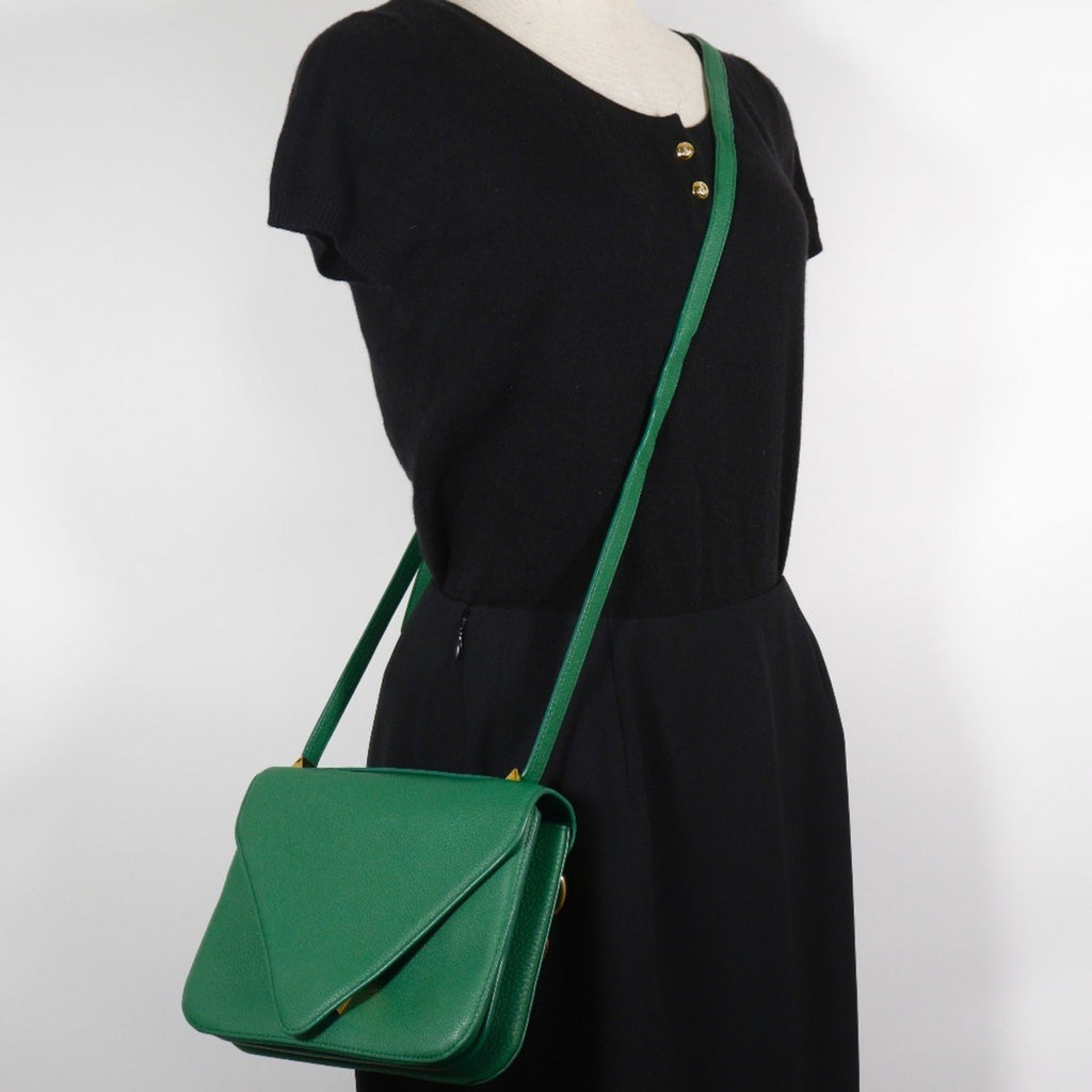 Bottega Veneta Green Leather Shoulder Bag