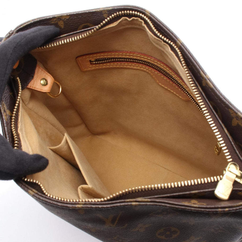 Louis Vuitton Brown Coated Canvas Leather Shoulder Bag