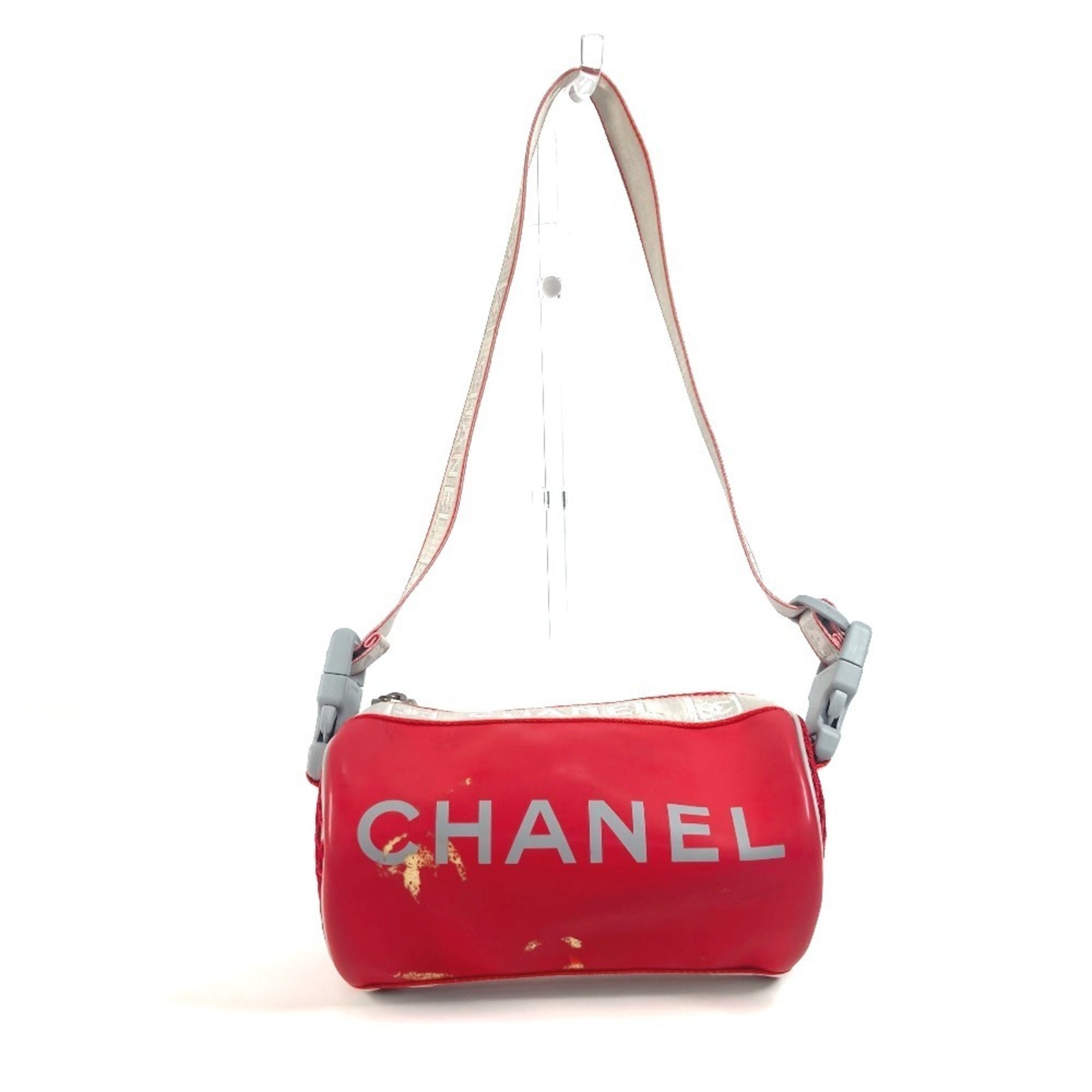 Chanel Sport Red Color White Rubber Handbag