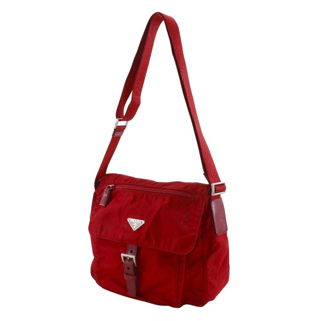 Prada Red Color Nylon Shoulder Bag