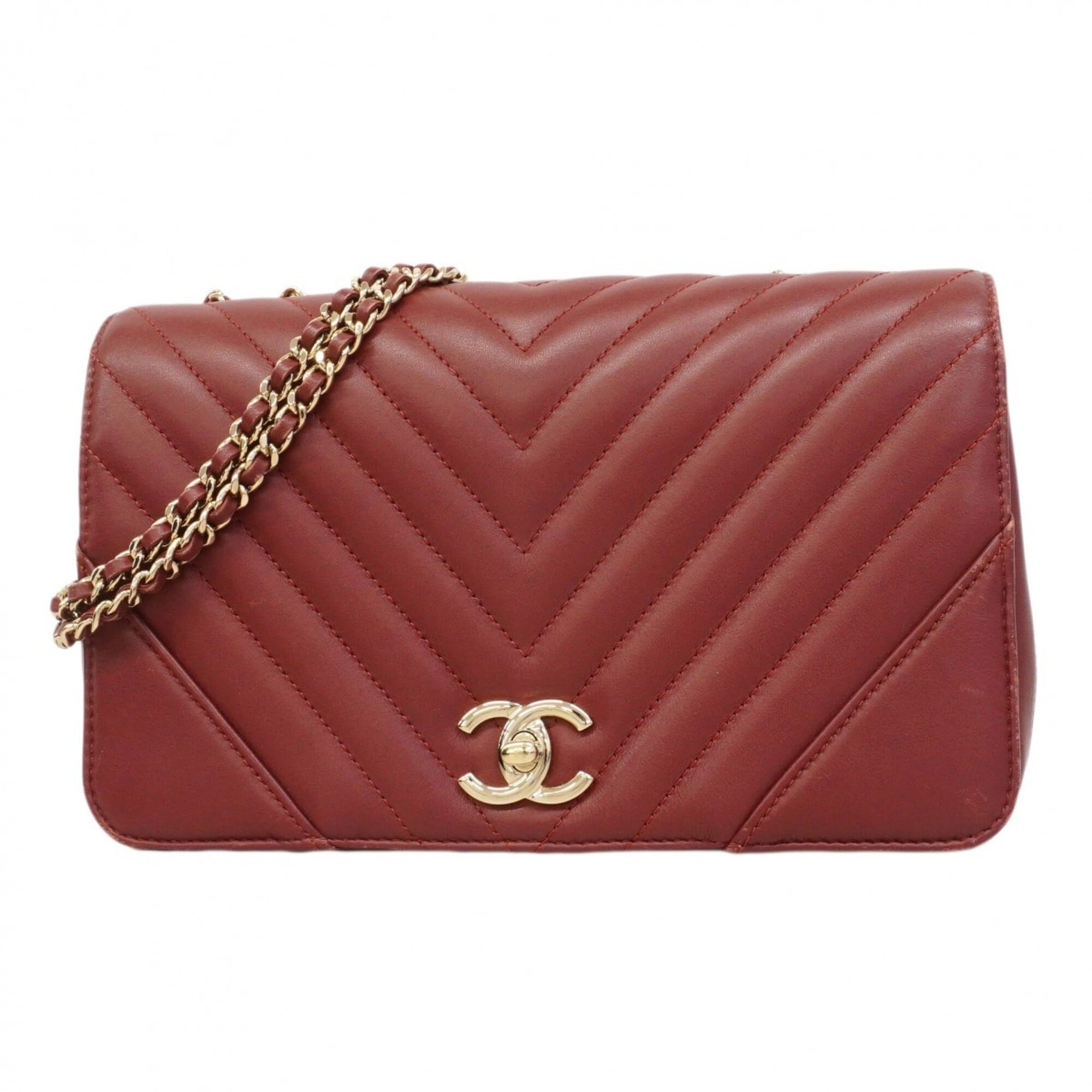Chanel Bordeaux Leather Shoulder Bag