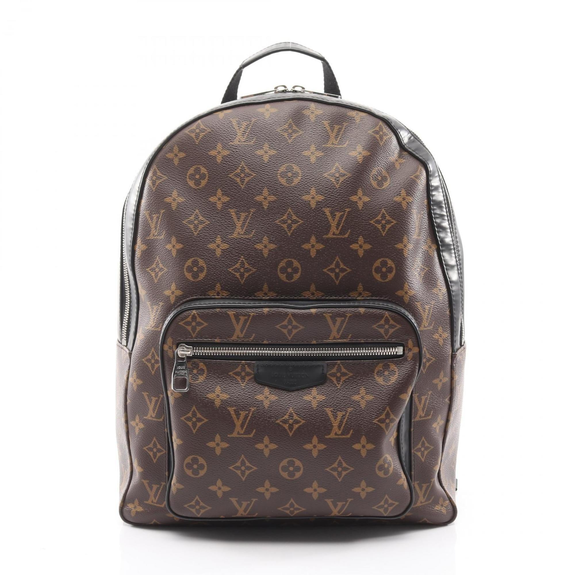 Louis Vuitton Black Brown Coated Canvas Leather Backpack