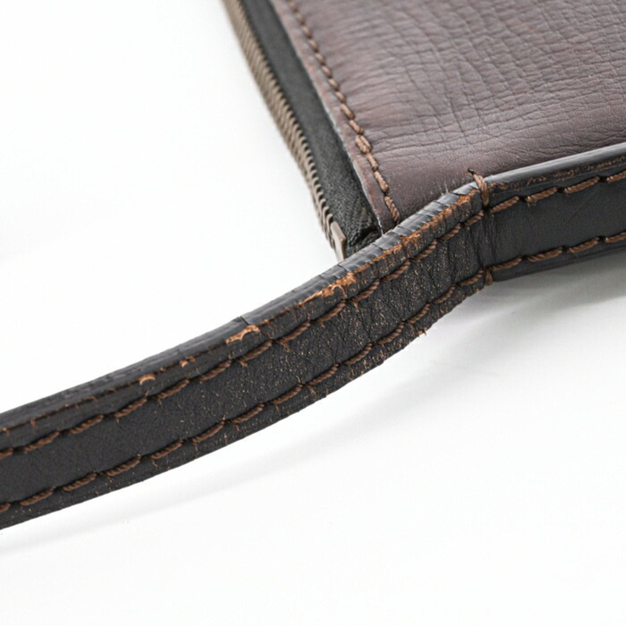 Louis Vuitton Dark Brown Leather Pochette Shoulder Bag