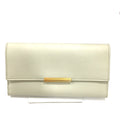 Bottega Veneta White Leather Long Wallet (Bi-Fold)