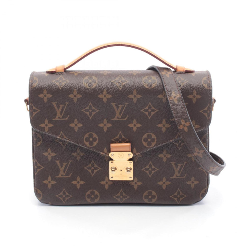 Louis Vuitton Brown Monogram Coated Canvas Leather Handbag Pochette