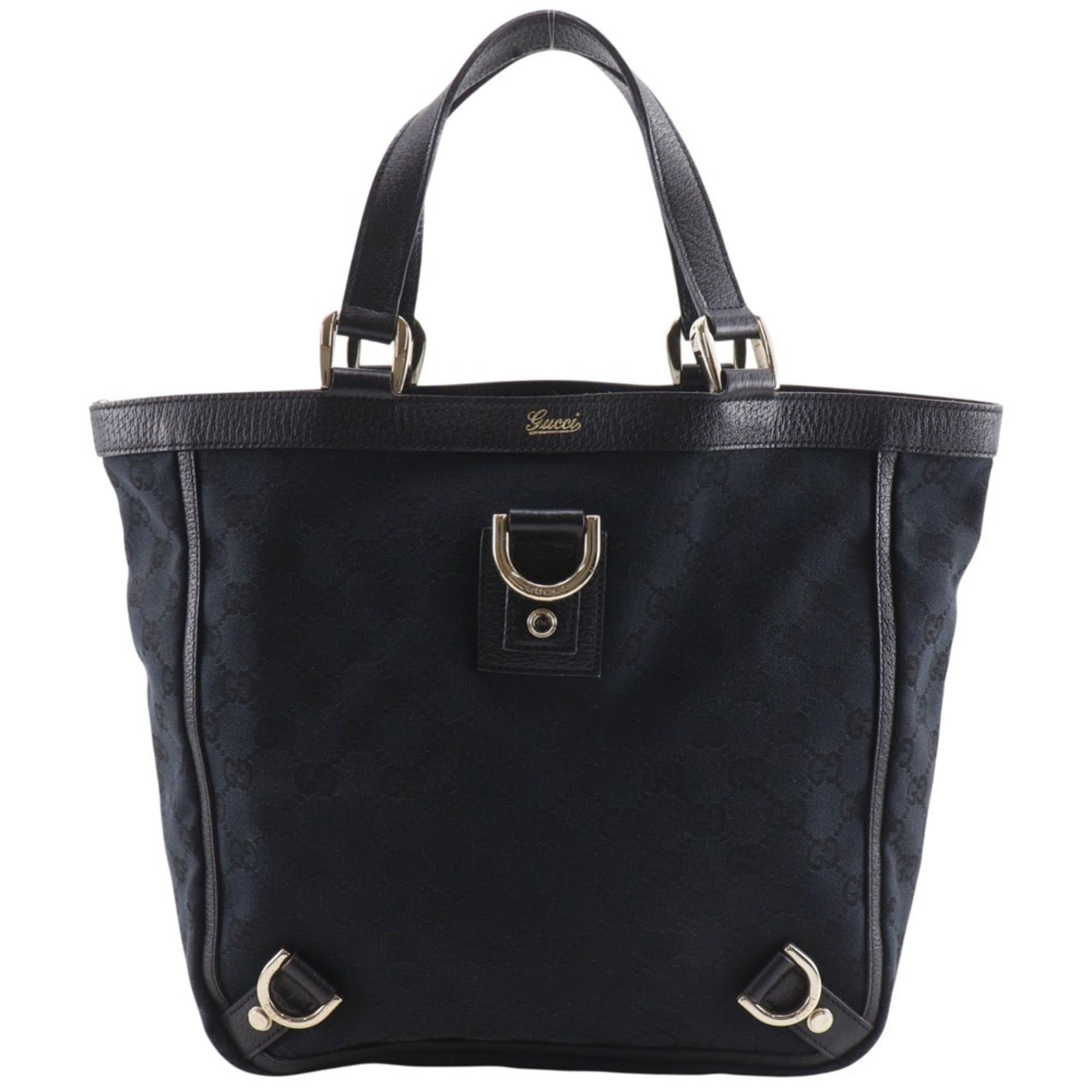 Gucci Black Gg Canvas Handbag Tote Bag (Pre-Owned)