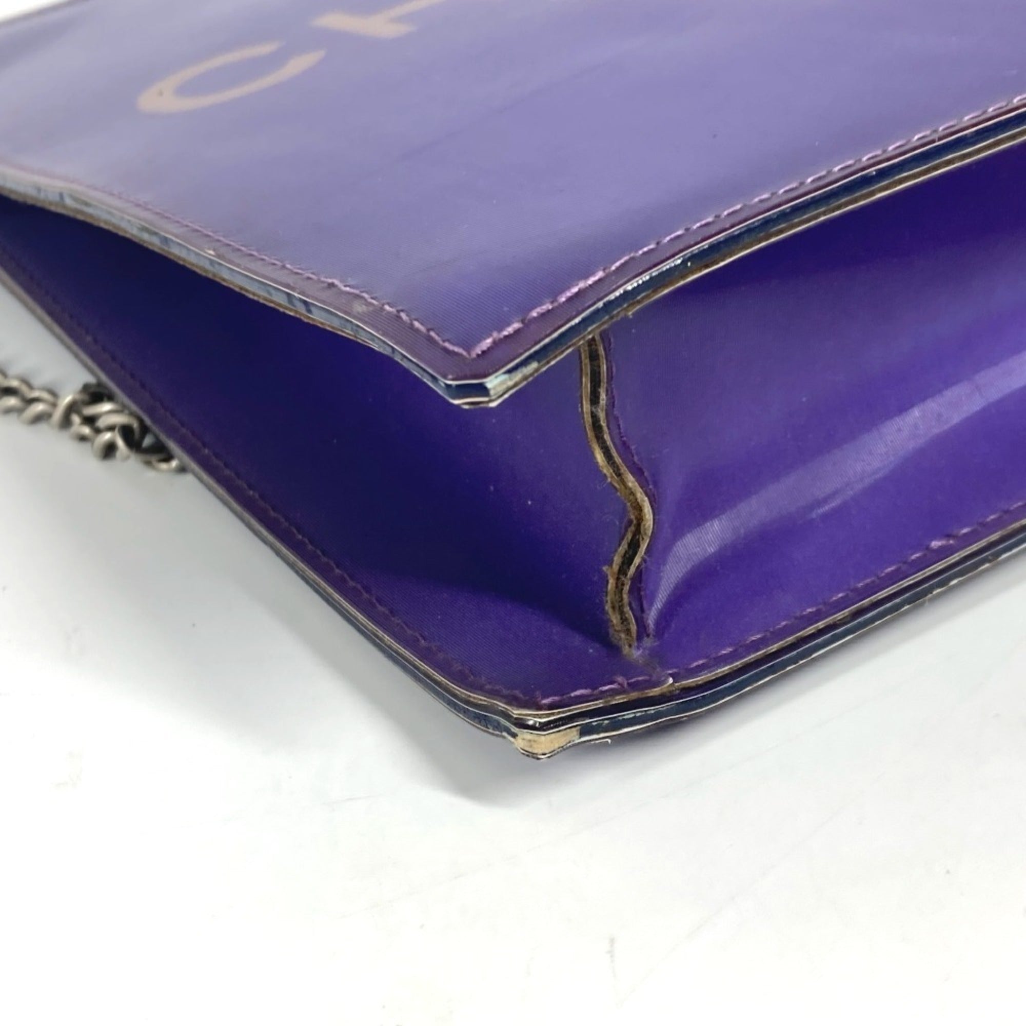 Chanel Purple Pvc Leather Shoulder Bag