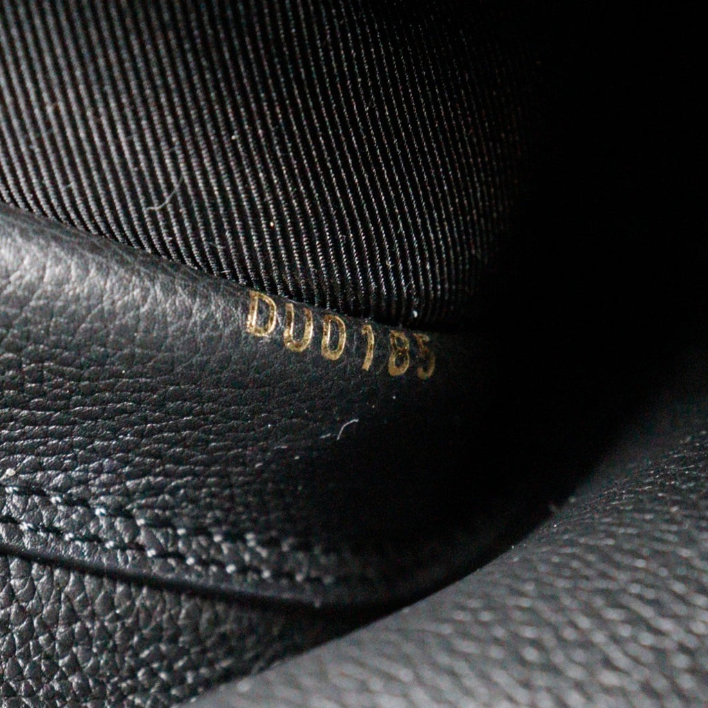 Louis Vuitton Beige Black Leather Tote Bag