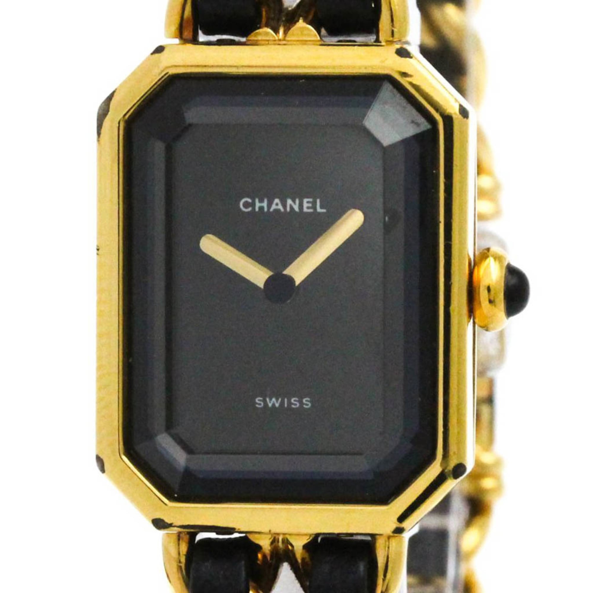 Chanel Premiere Rock Quartz Watch Plated Metal And Leather Watch