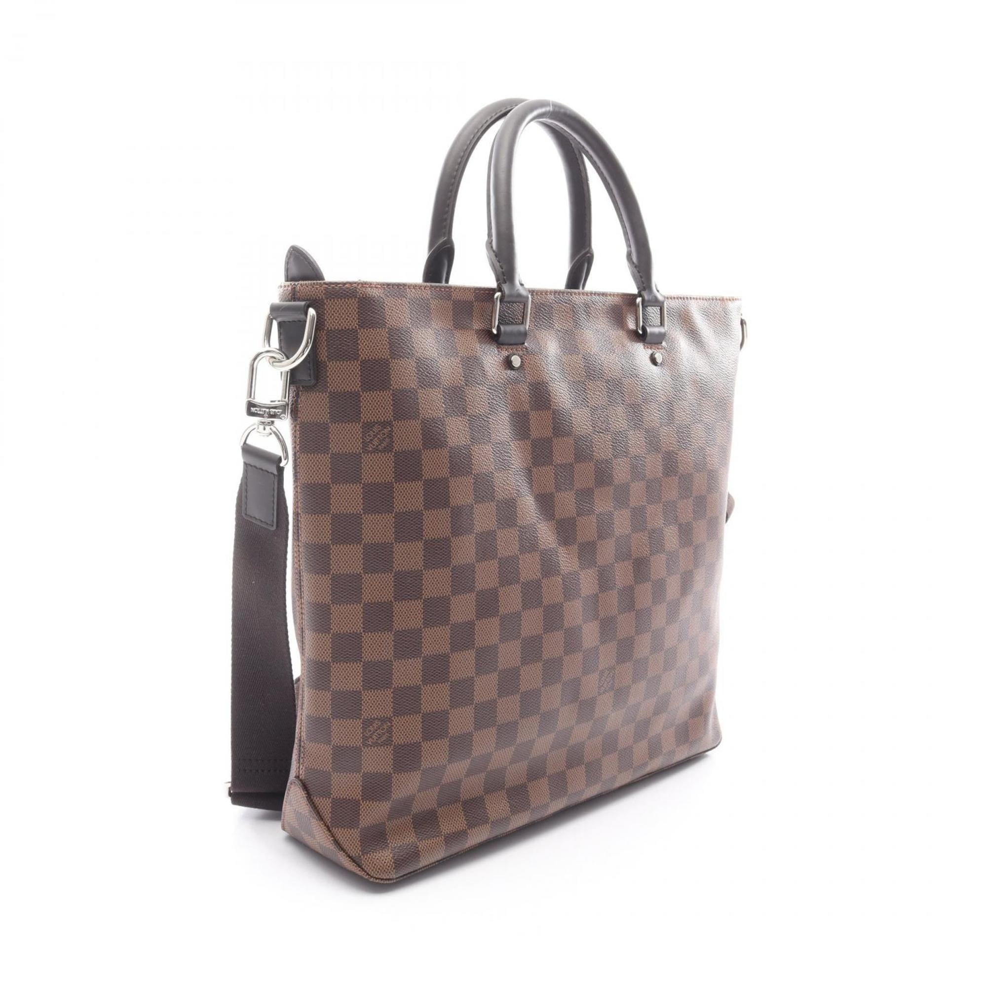 Louis Vuitton Brown Coated Canvas Leather Tote Bag