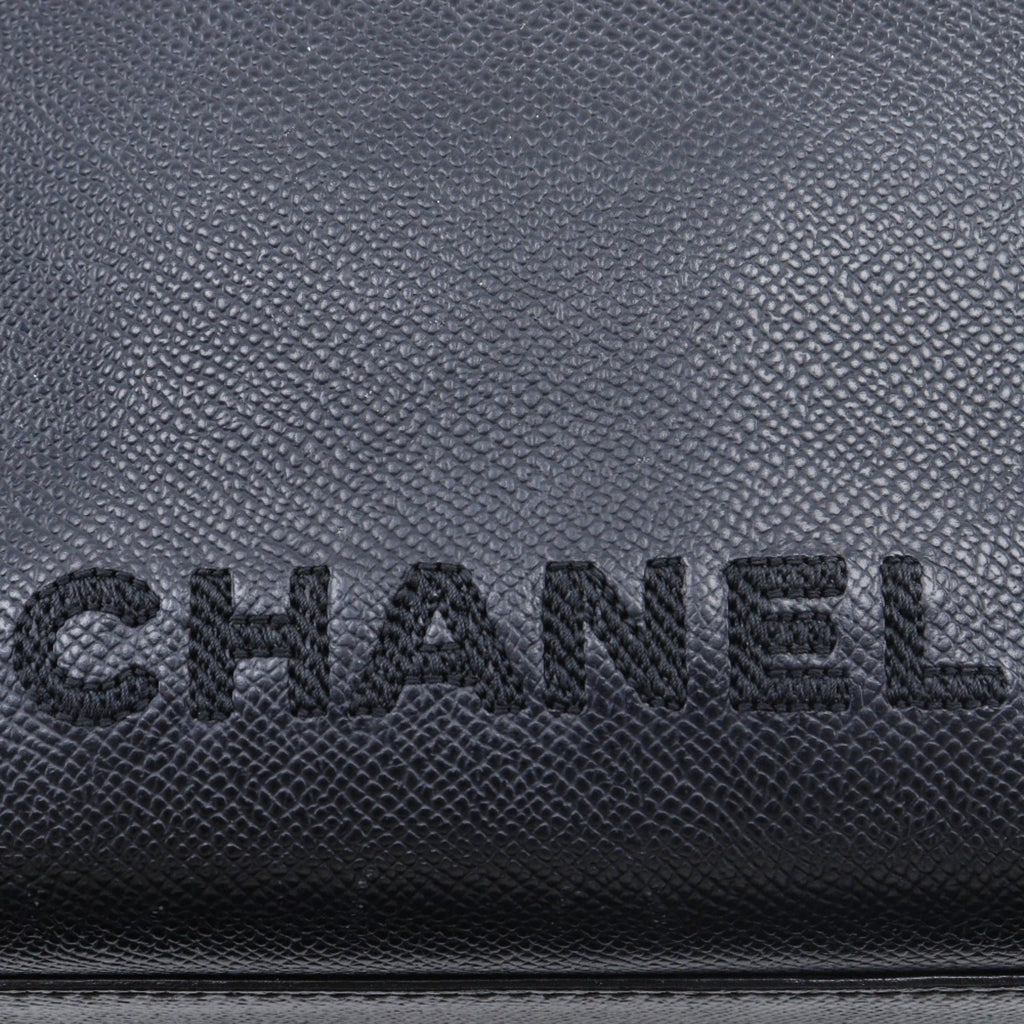 Chanel Black Grained Calfskin Tote Bag