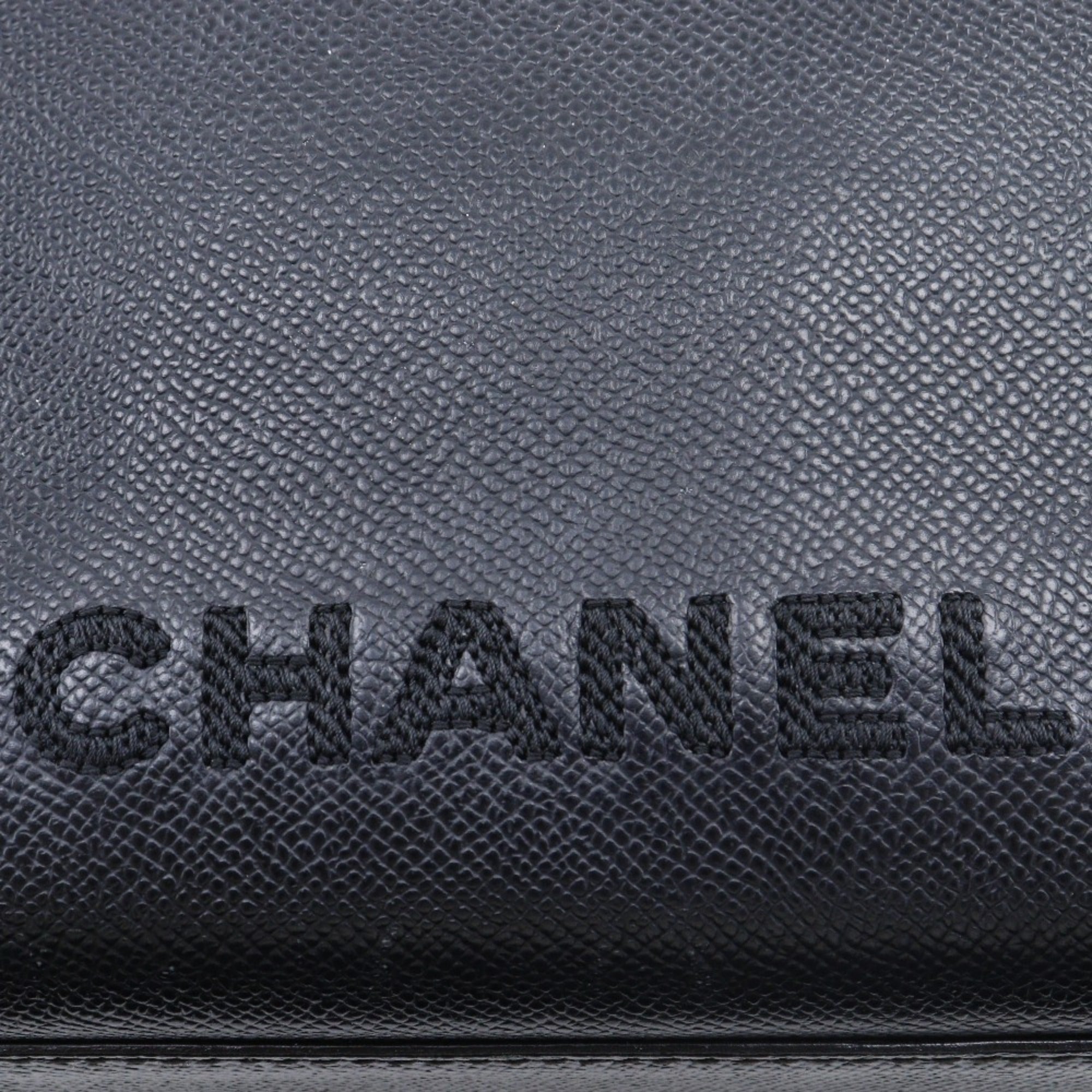 Chanel Black Grained Calfskin Tote Bag
