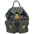 Fendi Brown Canvas Leather Backpack