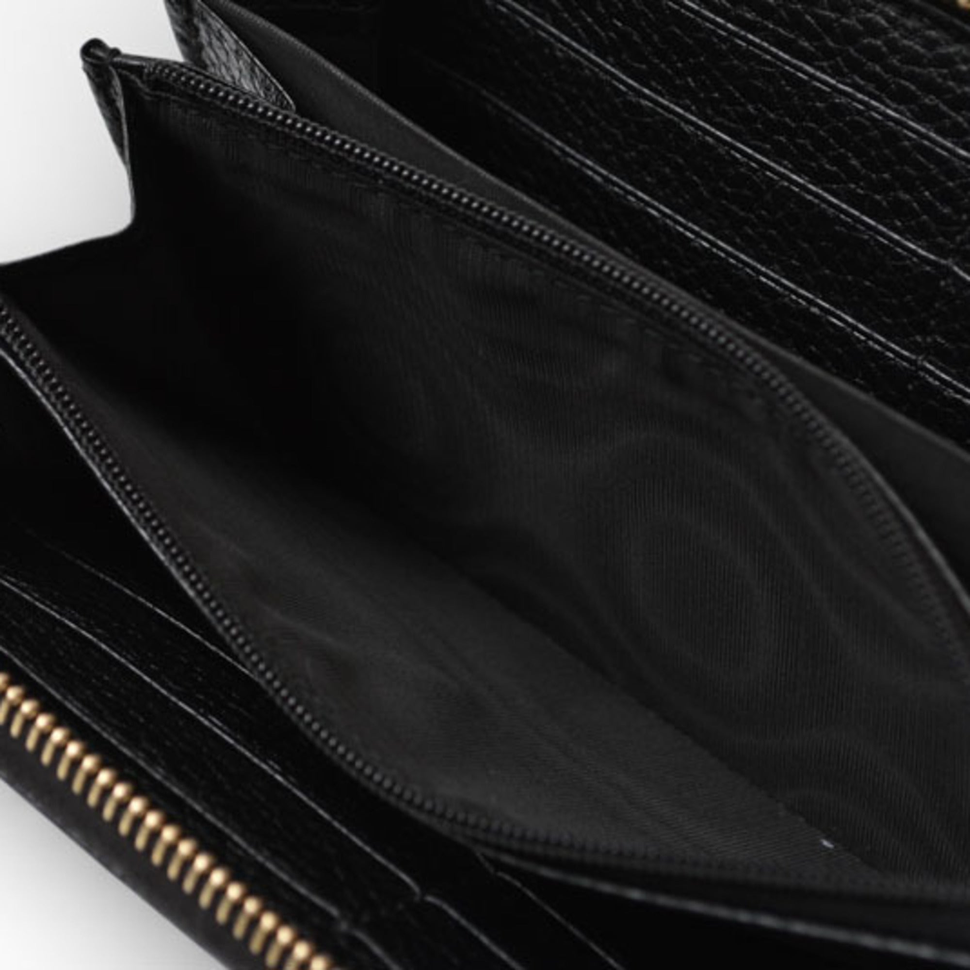 Gucci Black Leather Long Wallet (Bi-Fold) (Pre-Owned)