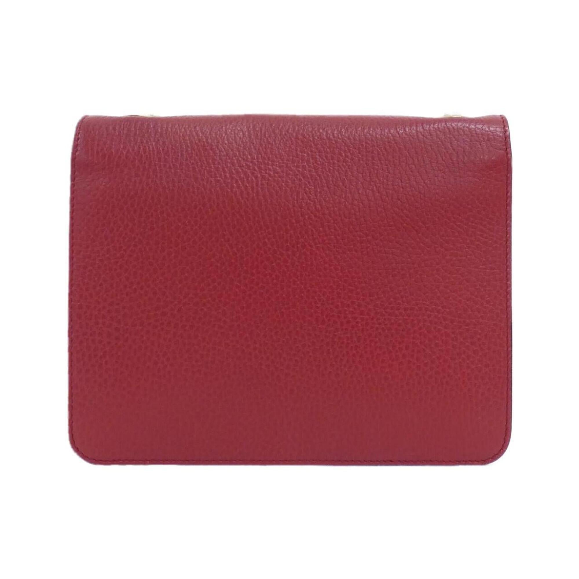 Gucci Red Color Leather Shoulder Bag (Pre-Owned)