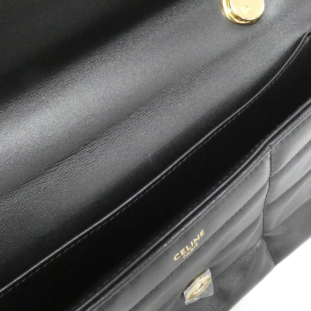 Celine Black Leather Shoulder Bag