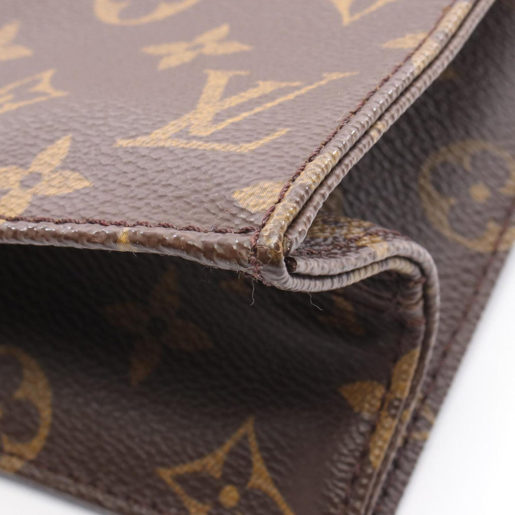 Louis Vuitton Brown Coated Canvas Leather Tote Bag