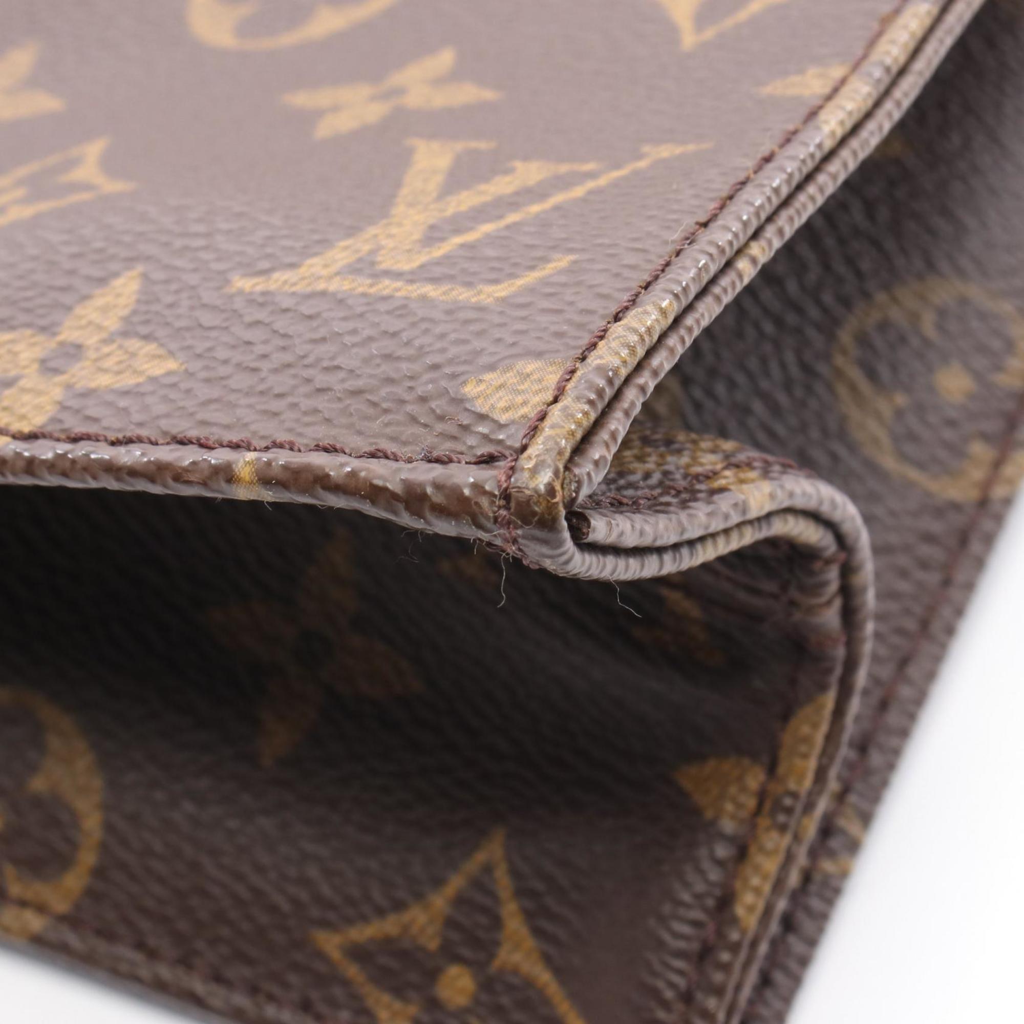 Louis Vuitton Brown Coated Canvas Leather Tote Bag