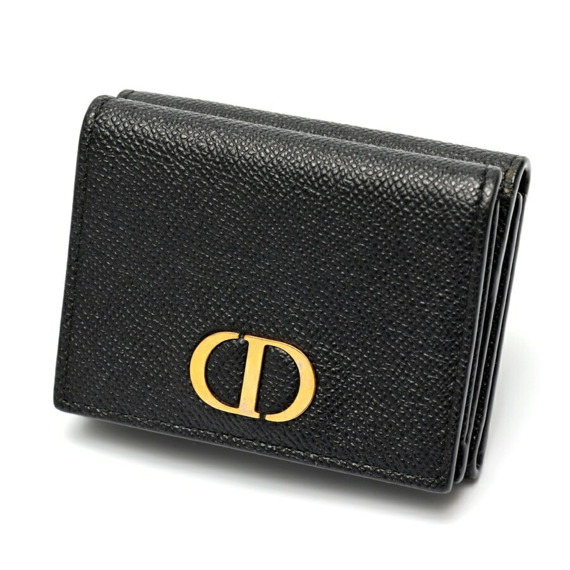 Christian Dior Black Leather Wallet (Tri-Fold) (Pre-Owned)
