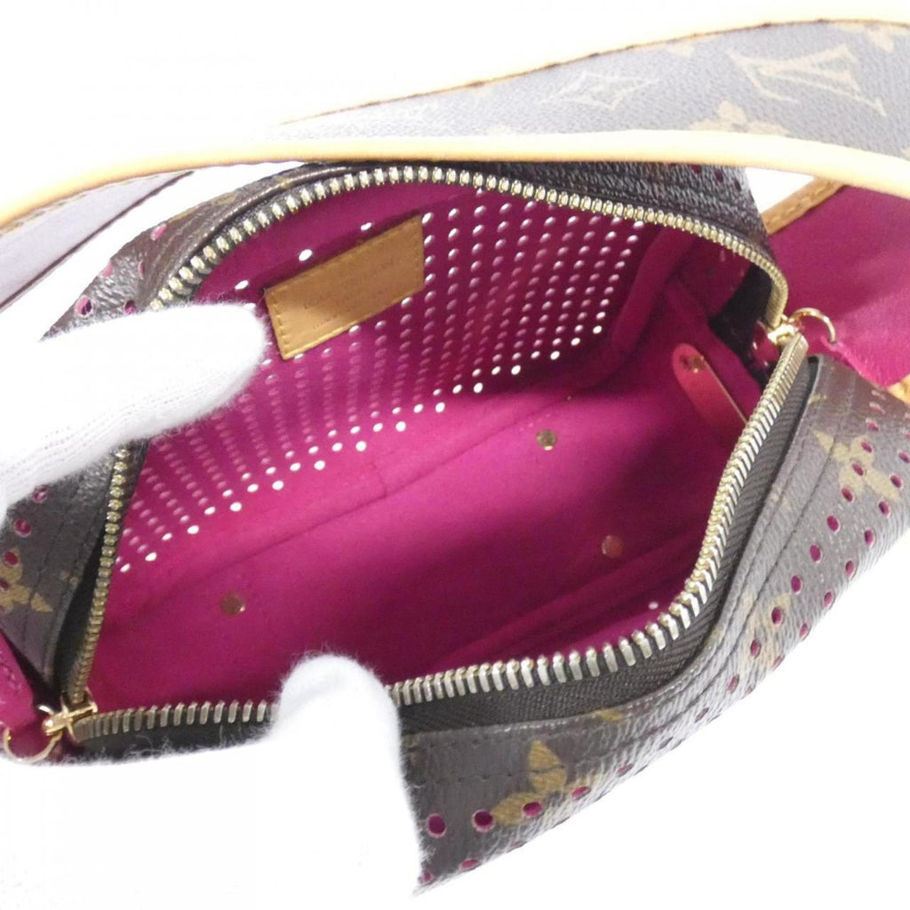 Louis Vuitton Brown Fuchsia Coated Canvas Shoulder Bag