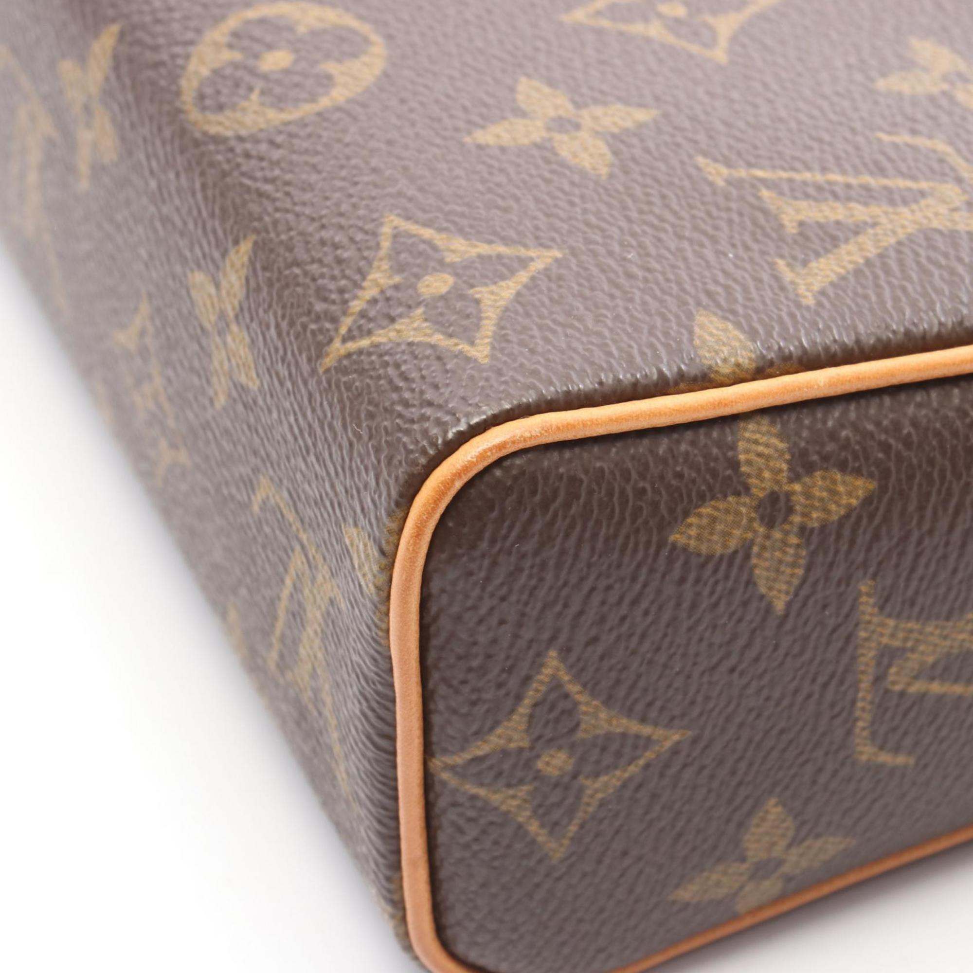 Louis Vuitton Monogram Brown Coated Canvas Leather Handbag