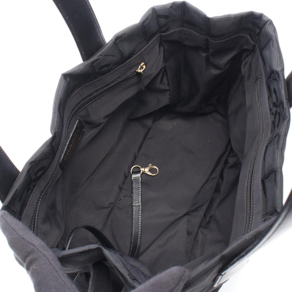 Chanel Black New Travel Line Leather Handbag Tote Bag