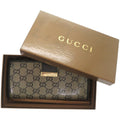 Gucci Gold Black Pvc Leather Long Wallet (Bi-Fold) (Pre-Owned)