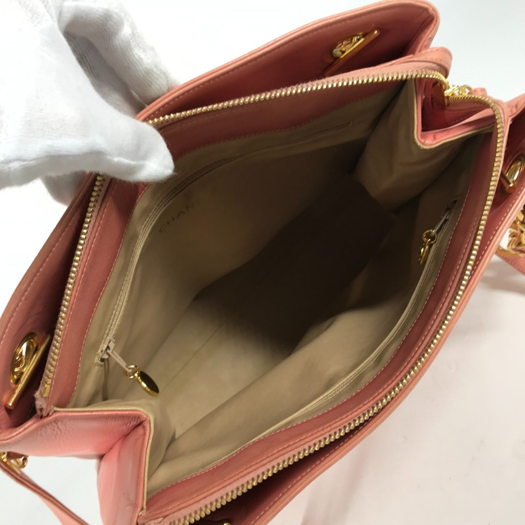 Chanel Pink Leather Shoulder Bag Tote Bag