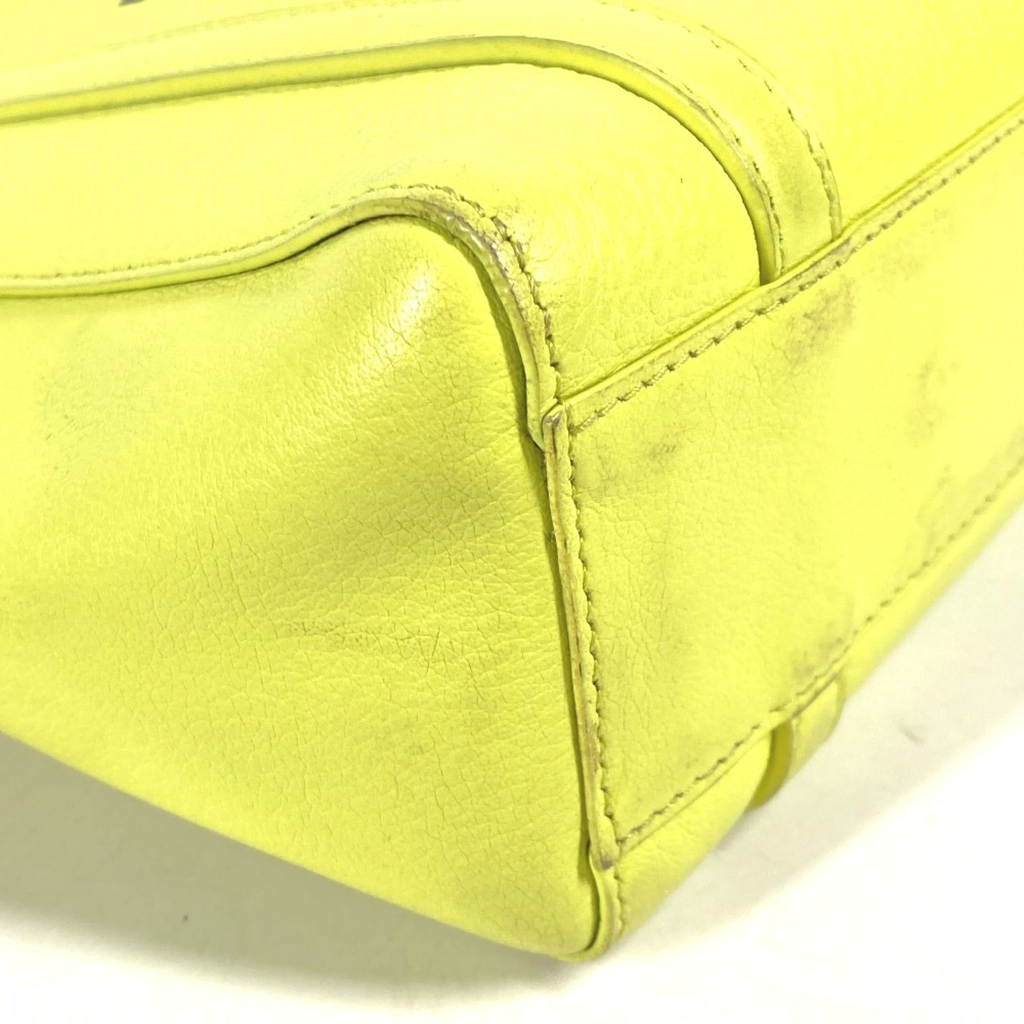 Balenciaga Black Yellow Leather Shoulder Bag Tote