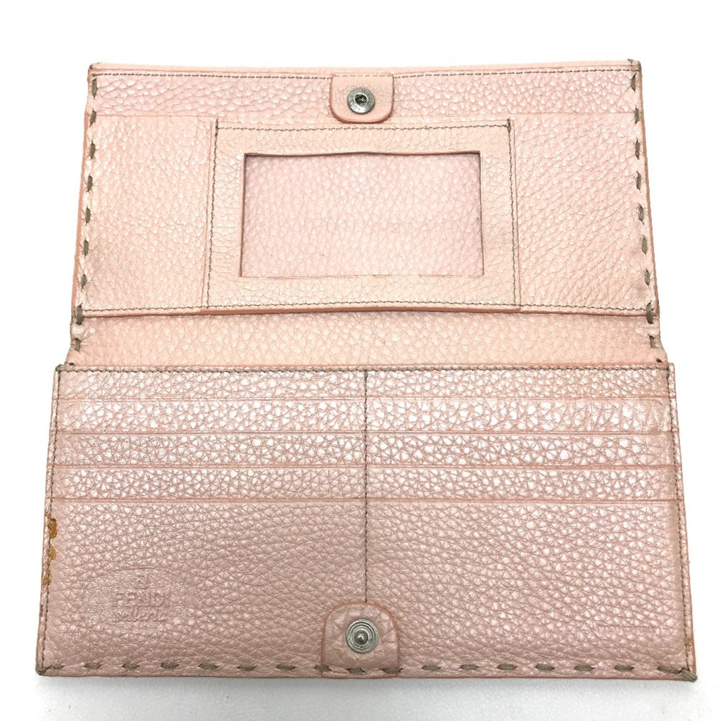 Fendi Pink Leather Long Wallet (Bi-Fold)