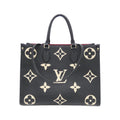Louis Vuitton Beige Black Leather Handbag