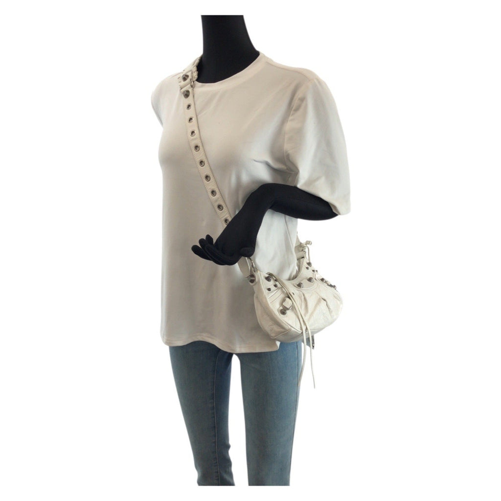 Balenciaga White Leather Pochette Shoulder
