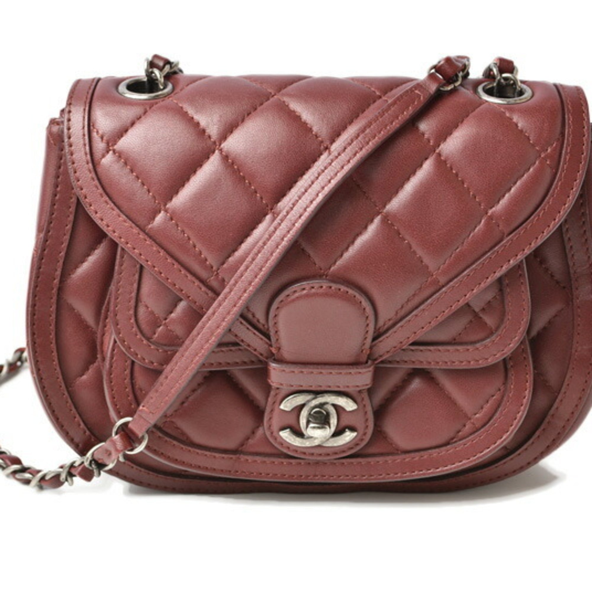 Chanel Bordeaux Saddle Bag Shoulder Bag