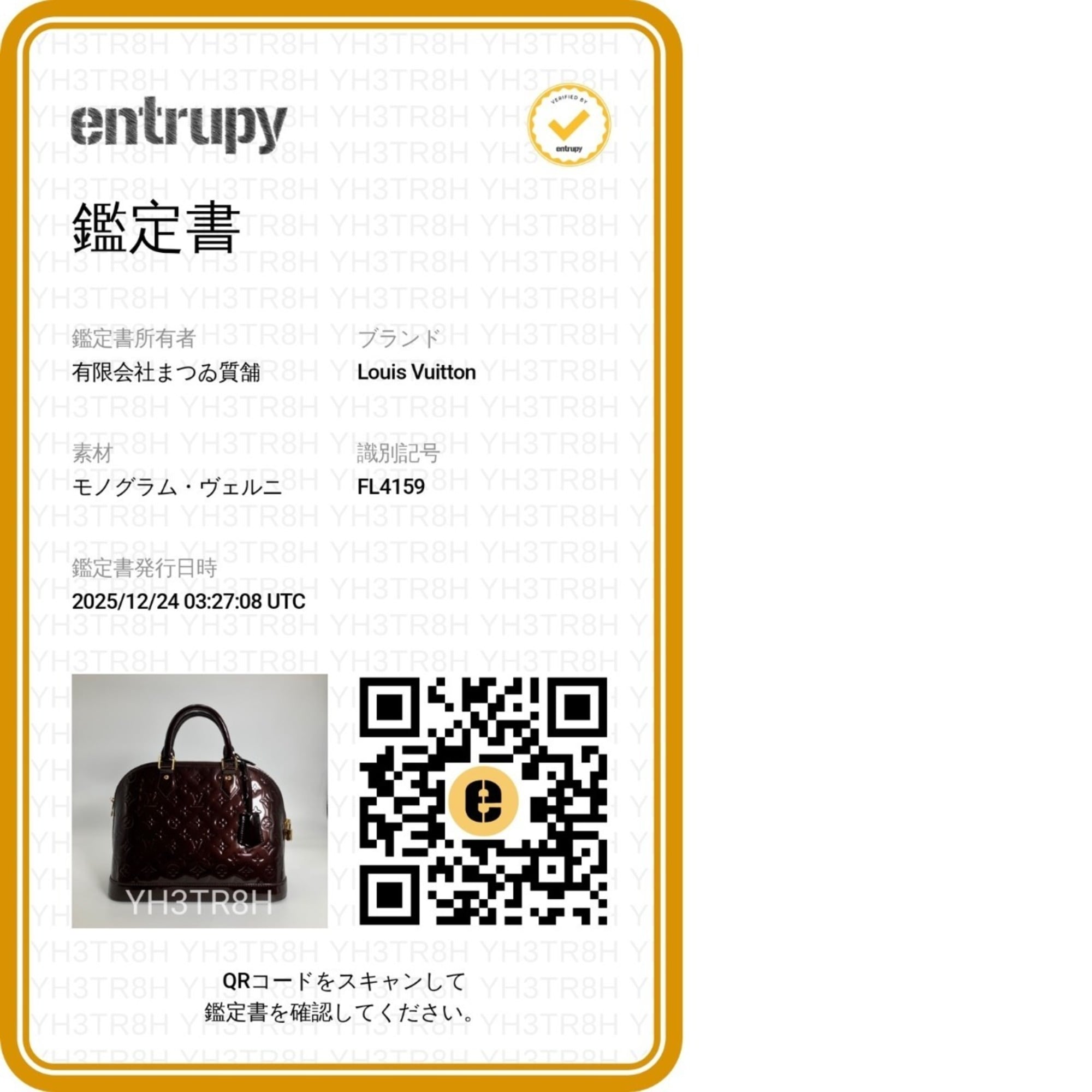 Louis Vuitton Red Color Wine Monogram Vernis Handbag