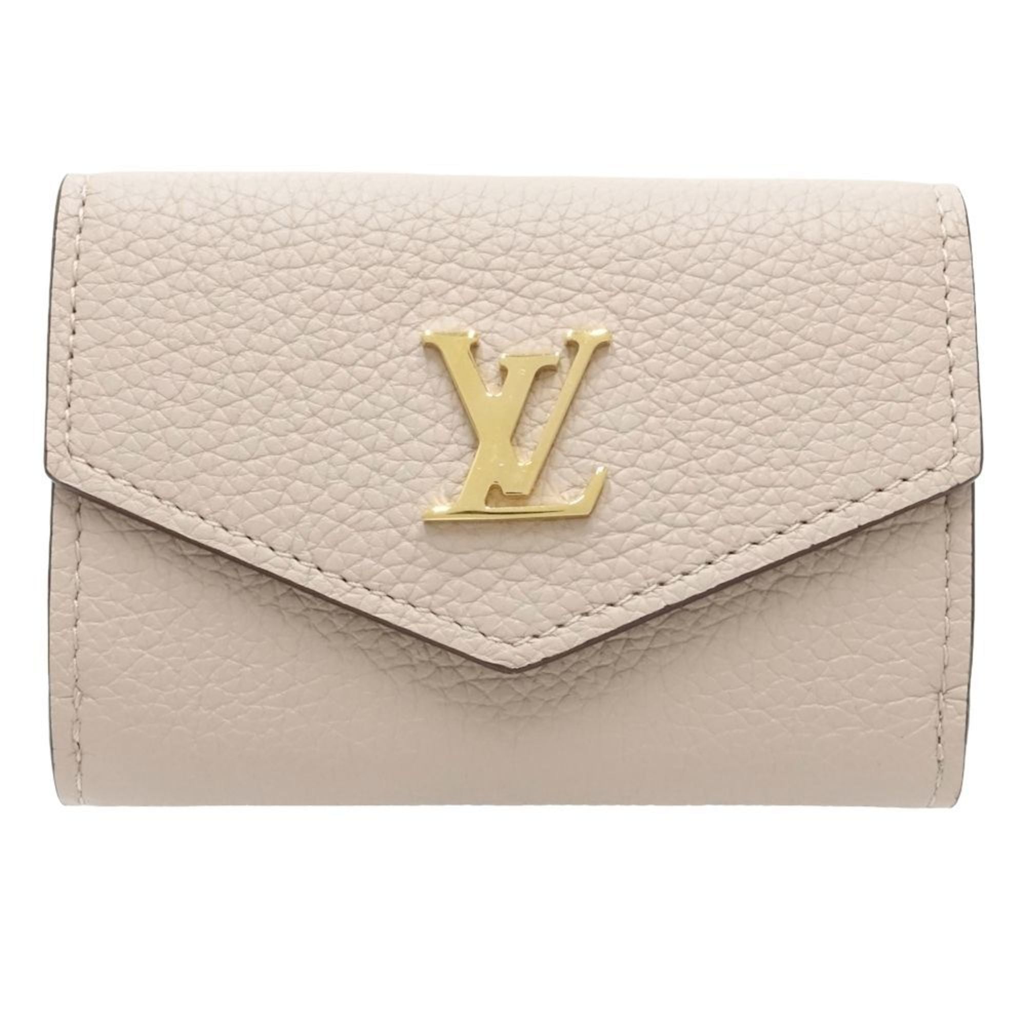 Louis Vuitton Grayish Leather Wallet (Tri-Fold)