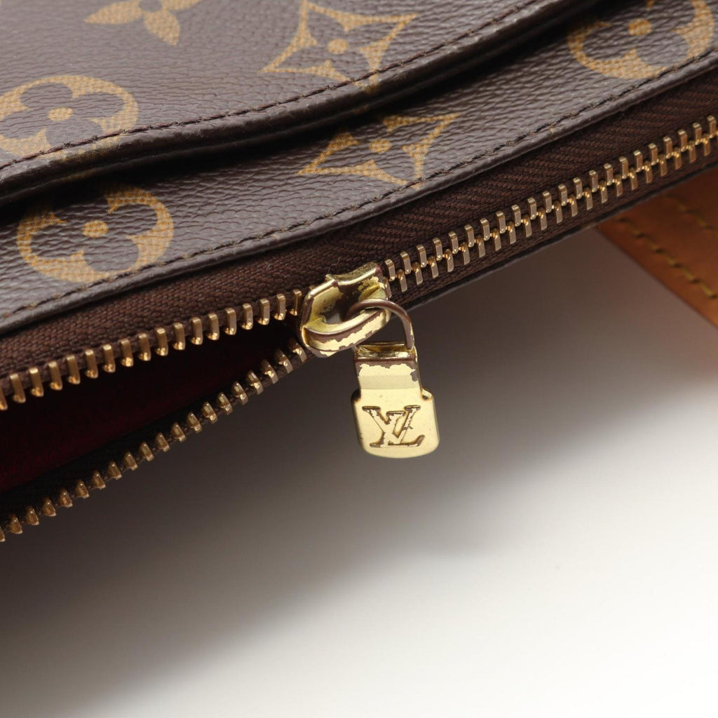Louis Vuitton Brown Coated Canvas Leather Handbag