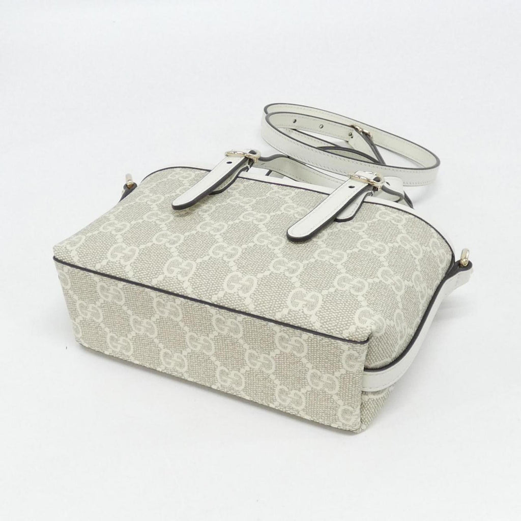 Gucci White Coated Canvas Leather Handbag (Pre-Owned)