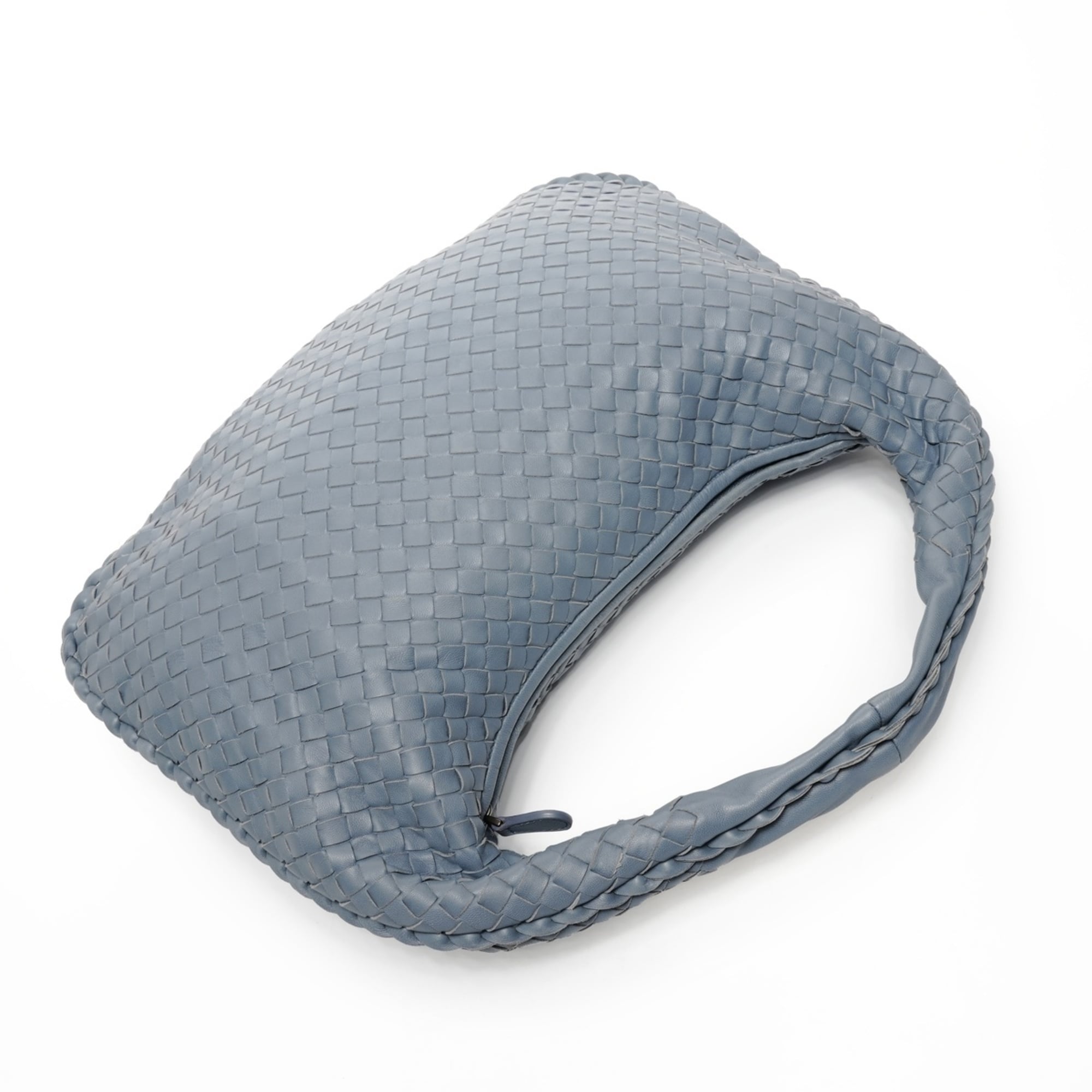 Bottega Veneta Intrecciato Gray Leather Shoulder Bag