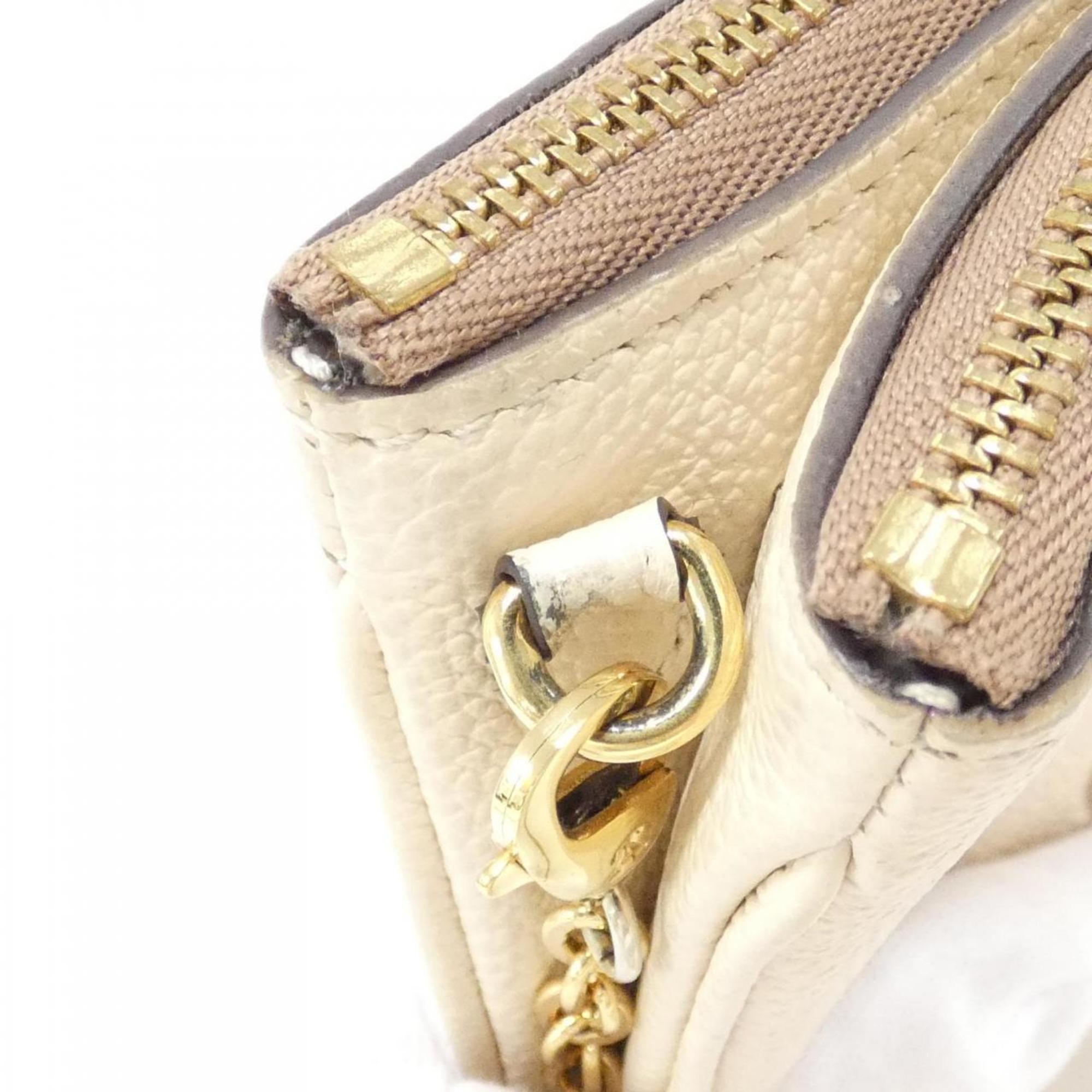 Louis Vuitton Cream Leather Pochette Shoulder Bag