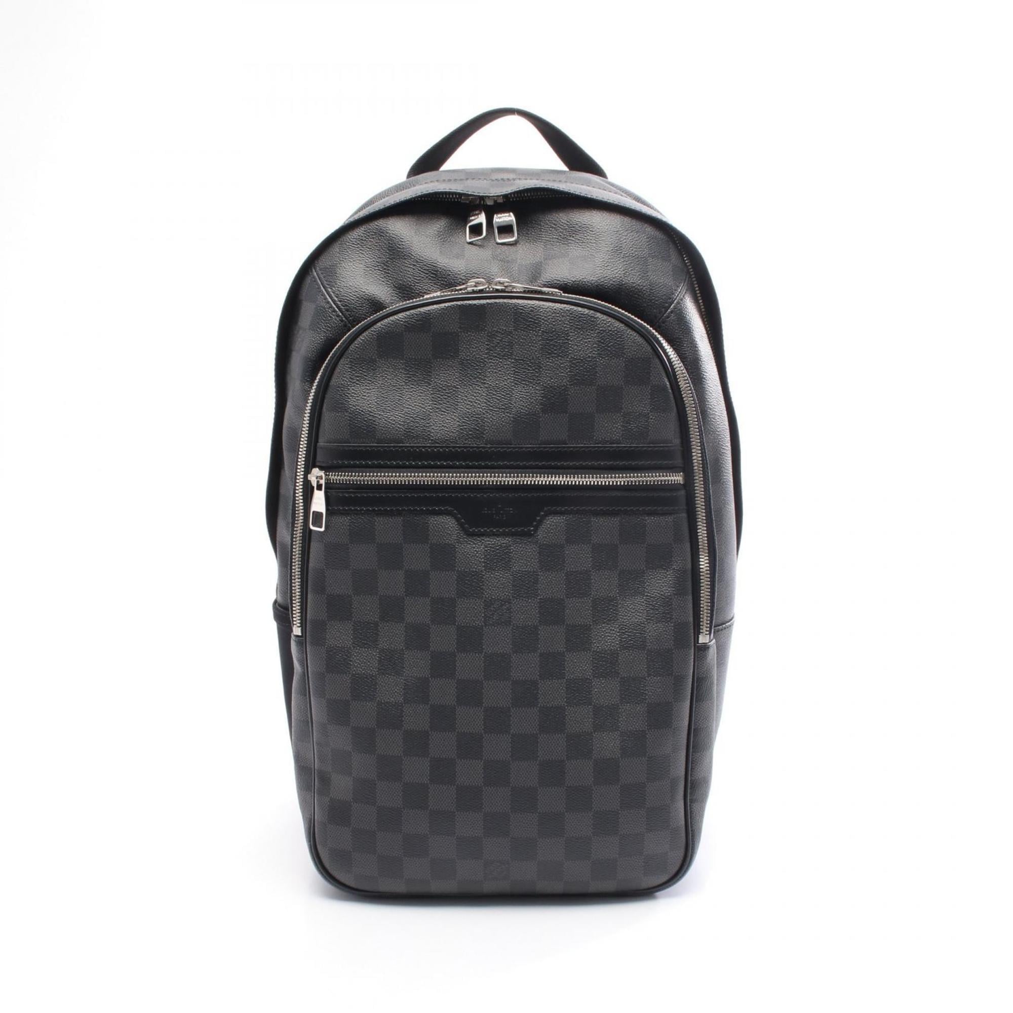 Louis Vuitton Black Coated Canvas Leather Backpack