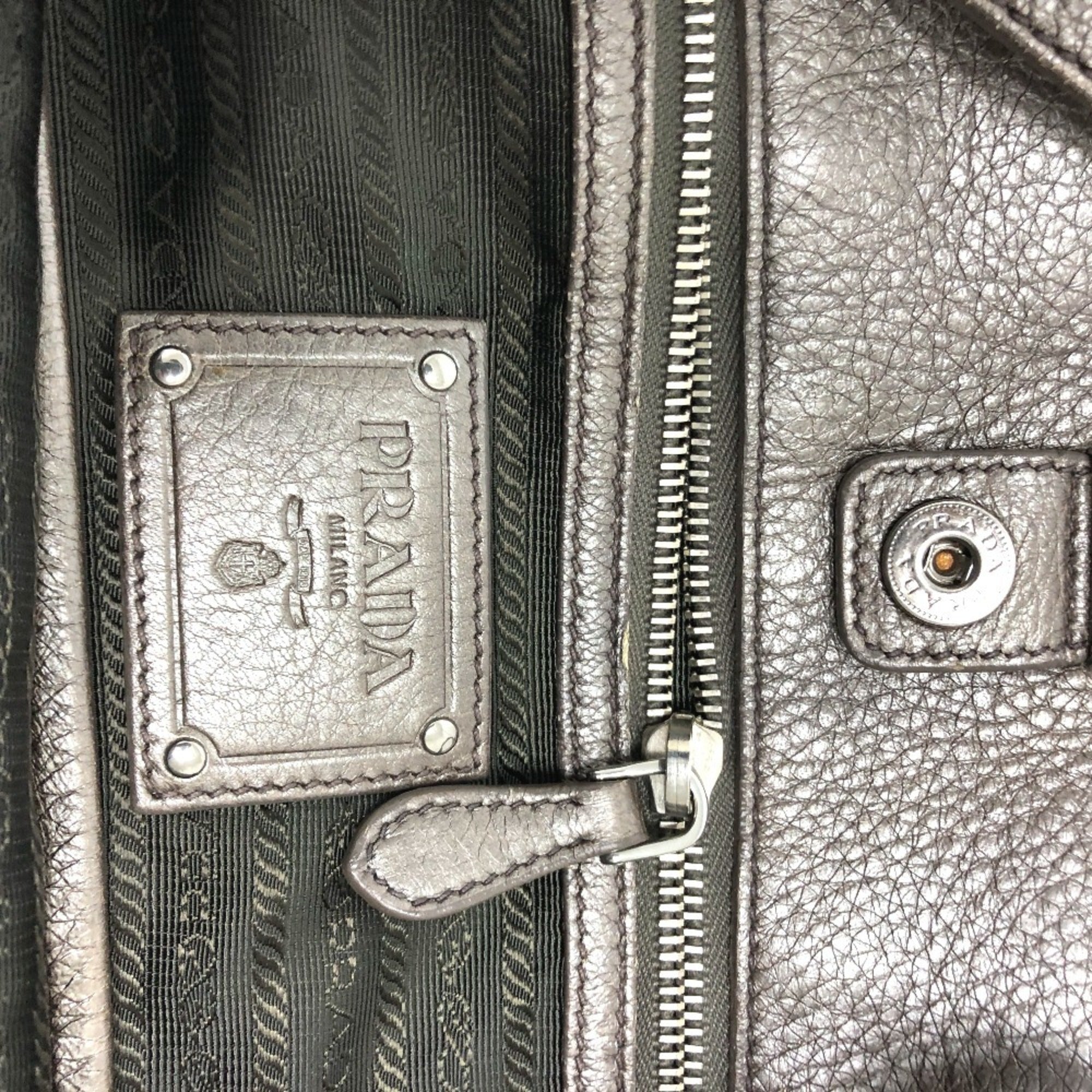 Prada Brown Leather Tote Bag