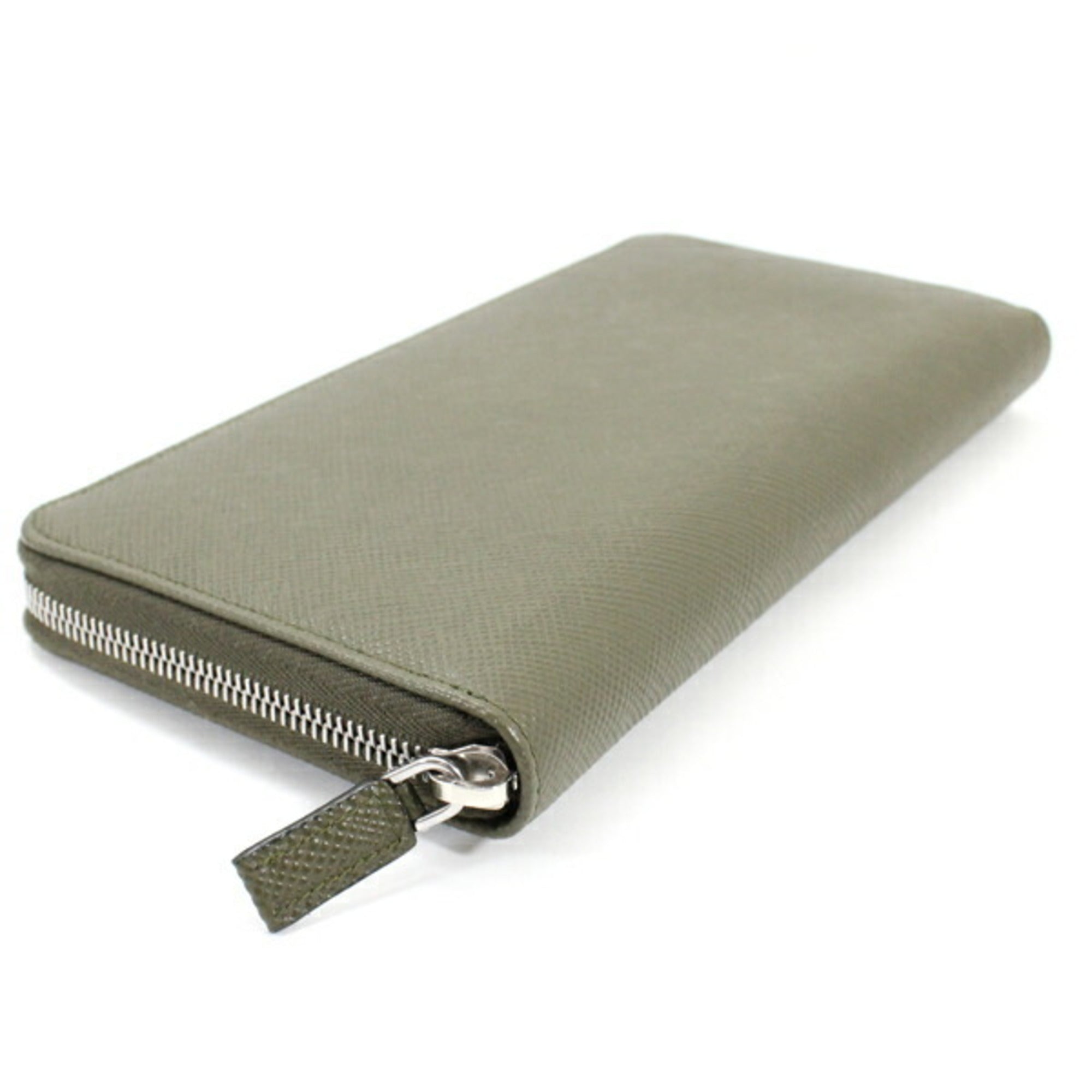 Prada Khaki Saffiano Long Wallet (Bi-Fold)