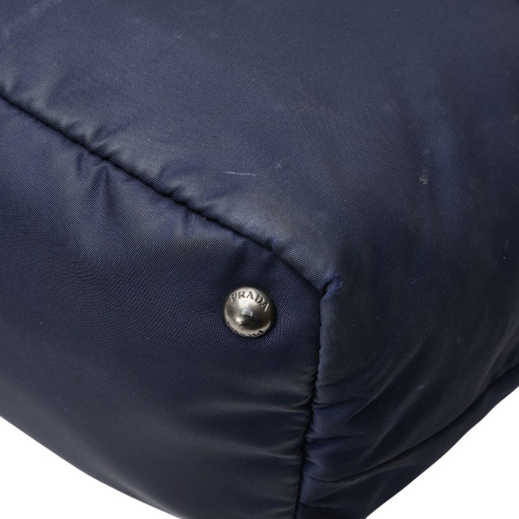 Prada Navy Black Nylon Handbag Tote Bag