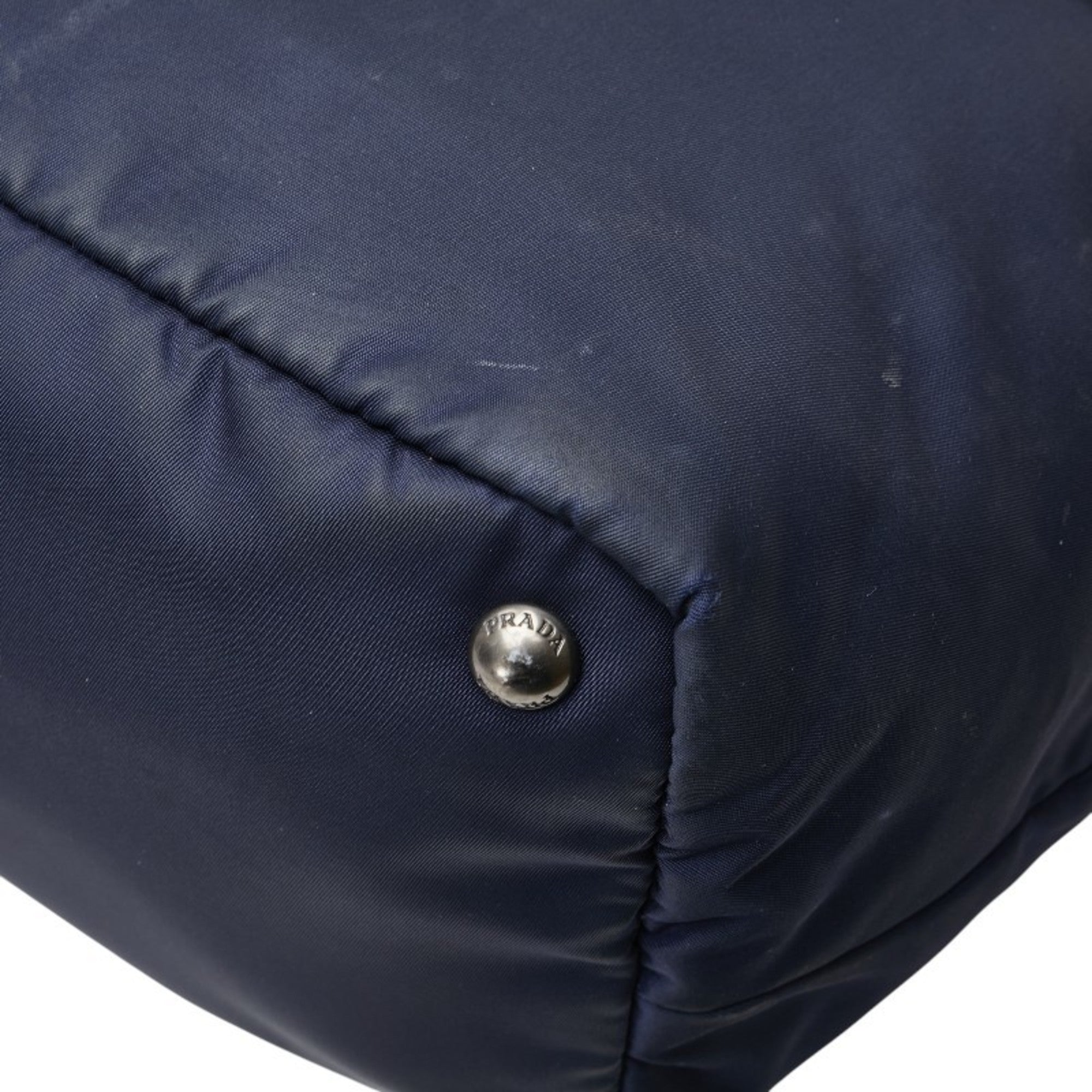 Prada Navy Black Nylon Handbag Tote Bag