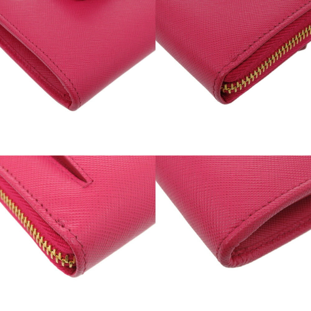 Prada Pink Leather Long Wallet (Bi-Fold)